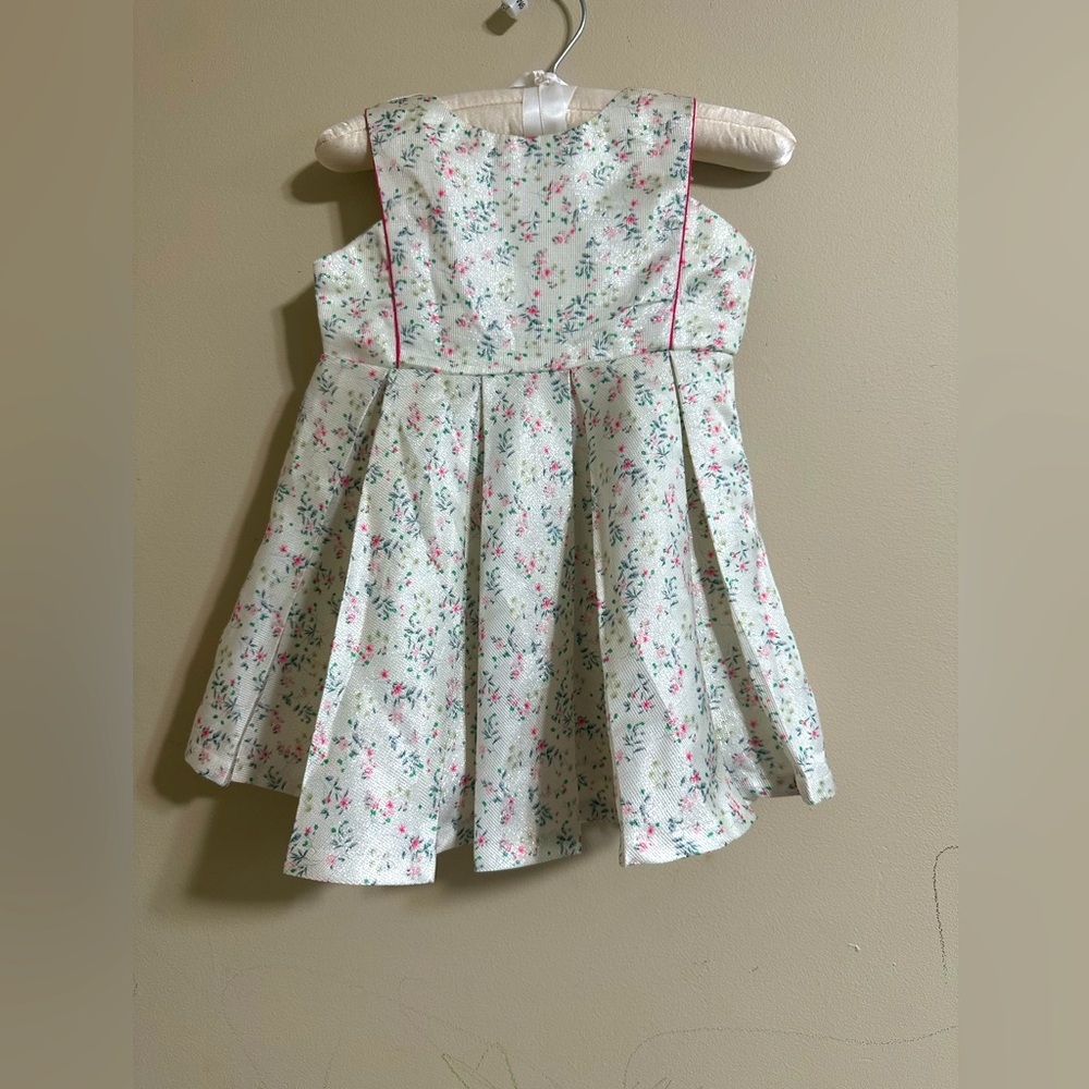 Floral Kids Dress - White and Pink